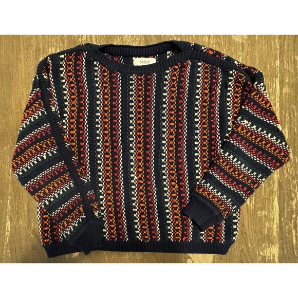 ba&sh Marlet Marine Lady Pullover sweater 2 Knit medium Navy Multicolor - Picture 6 of 15